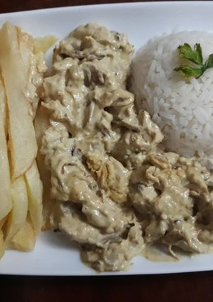 صورة لوصفة دجاج بالكريمة والفطر