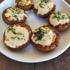 A picture of Paneer Tandoori mushrooms.