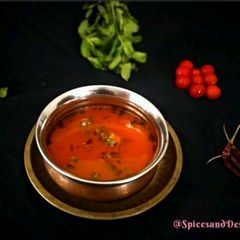 A picture of Tomato Rasam.