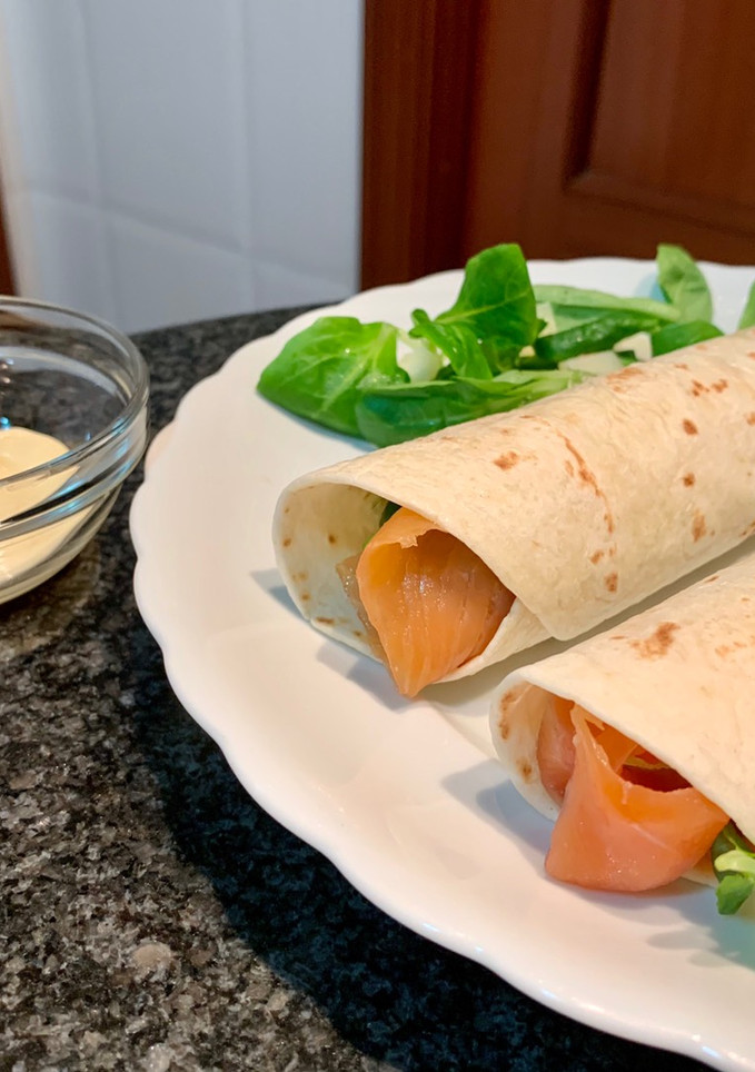 Una foto de Fajitas de salmón ahumado