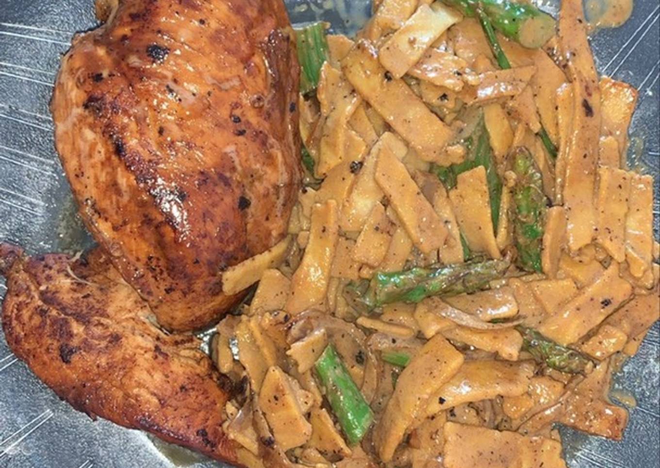 Fideos de zapallo y harina de avena