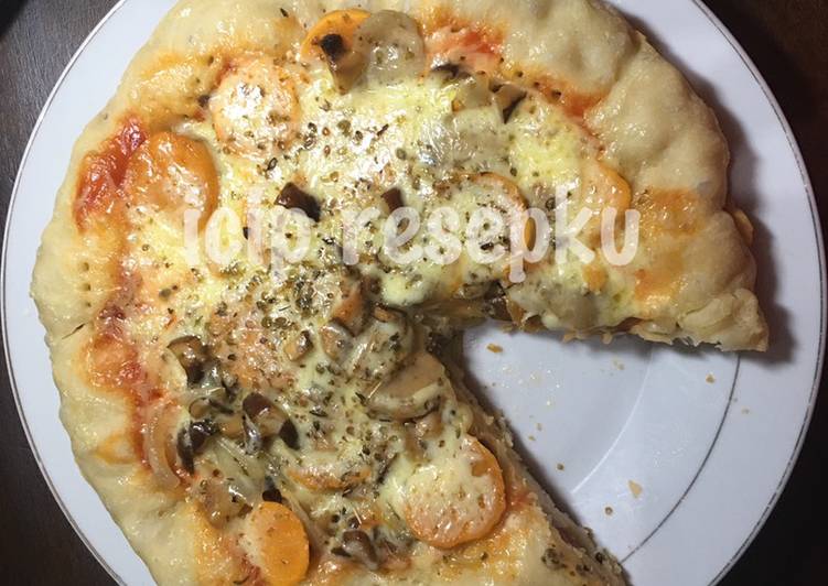 Pizza Teflon Pinggiran Sosis
(Takaran Sendok dan tanpa telur)
