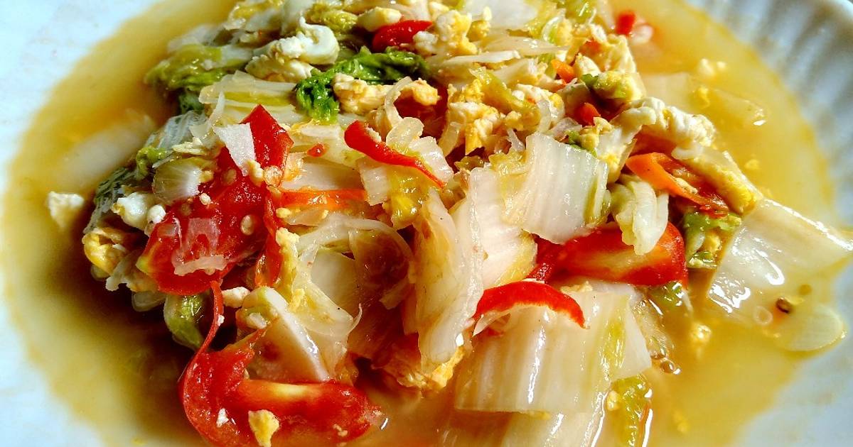 Resep Orak Arik Telur Sawi Putih Berkuah Oleh D Yossydha Cookpad