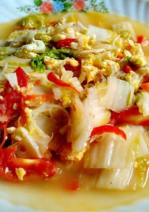 Foto resep Orak Arik Telur Sawi Putih Berkuah