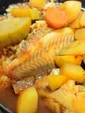 Caldo de pescado con filete