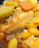 Caldo de pescado con filete