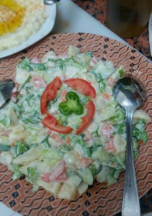 صورة لوصفة سلطة البطاطا مع المايونيز على طريقتي😉