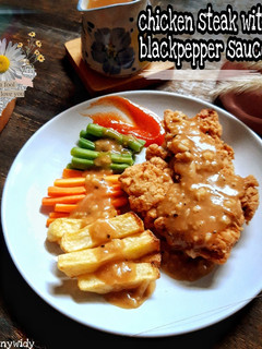 Foto resep Chicken steak with blackpepper sauce
