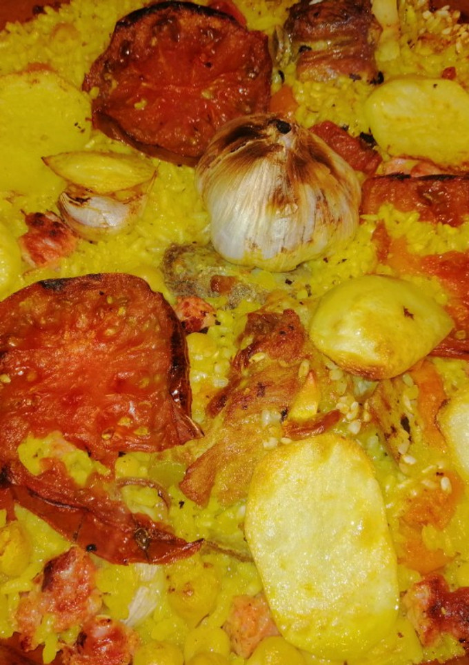 Una foto de Arroz al horno con sobras de cocido