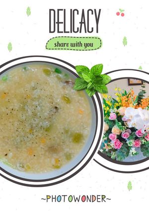 Hình của món Cháo bí nấm.