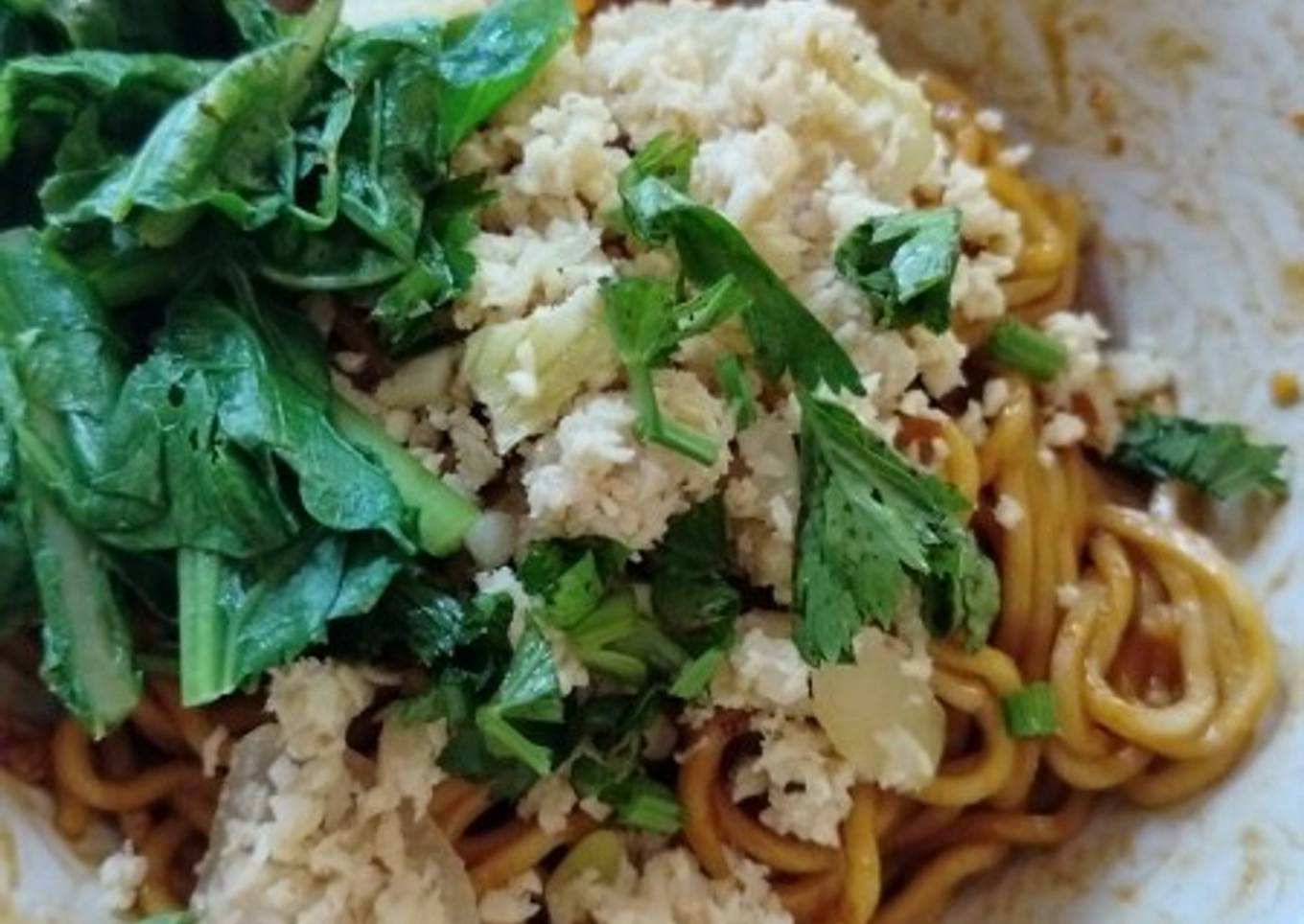 Mie ayam tanpa kuah homemade