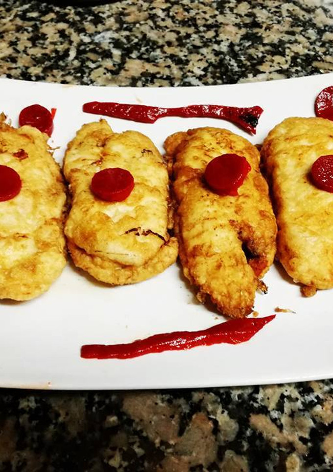 Una foto de Filetes de pollo relleno de puré de castañas