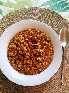 Una foto de Arroz meloso de carrilleras en salsa (aprovechamiento)