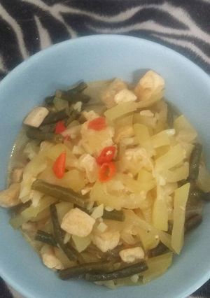 Foto resep Sayur labu siam tahu kacang santan