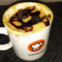 A picture of Choco Cranberry Honey Mug Cake......in 2 minutes.