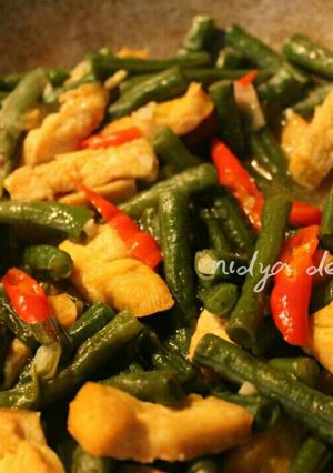 Foto resep Oseng Kacang Panjang + Tahu