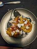 Courgette pancakes with feta & honey