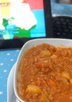 صورة لوصفة صالونة عدس نباتية صحية