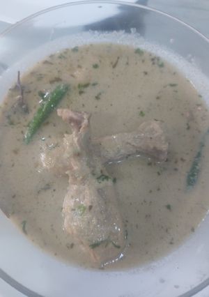 A picture of Chicken white gravy qorma.