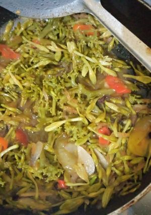 Foto resep Oseng grandel bunga pepaya