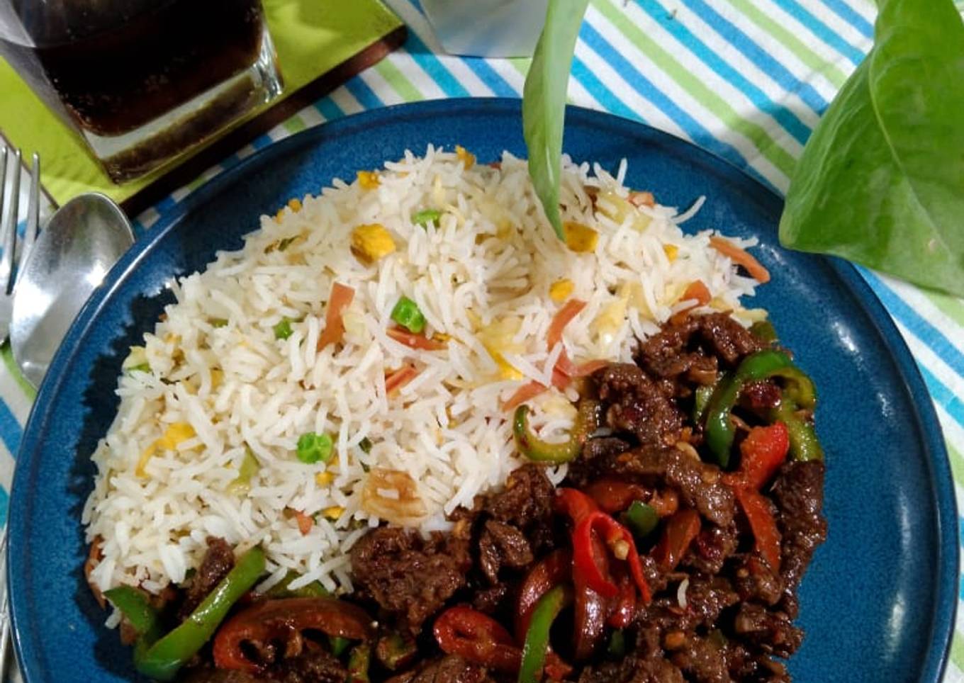Simple Way to Prepare Perfect Dry beef chilli with fried rice