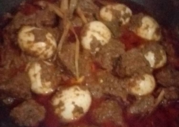 Resep Rendang daging mix telur Anti Gagal