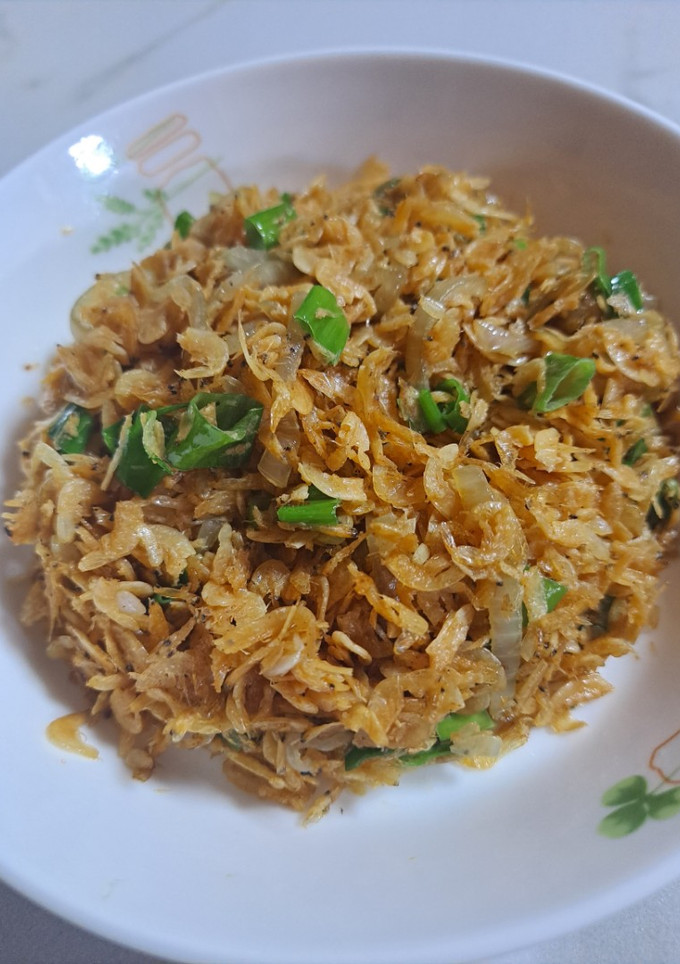 Hình của món Tép khô rang.