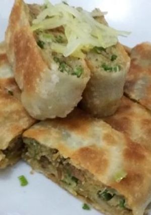 Foto resep Martabak mesir isi 'rendang daging & baso'