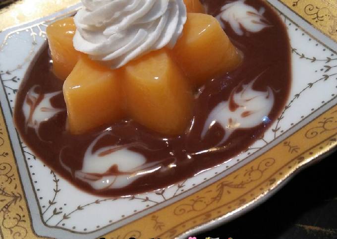 Puding mangga + Vla Coklat