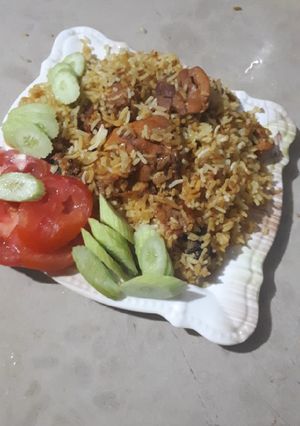 A picture of Chicken biryani.