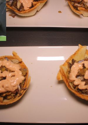 Una foto de Cestitas de pan de molde con sobras de boquerones