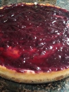 Una foto de Tarta de queso con arándanos