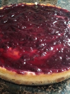 Una foto de Tarta de queso con arándanos