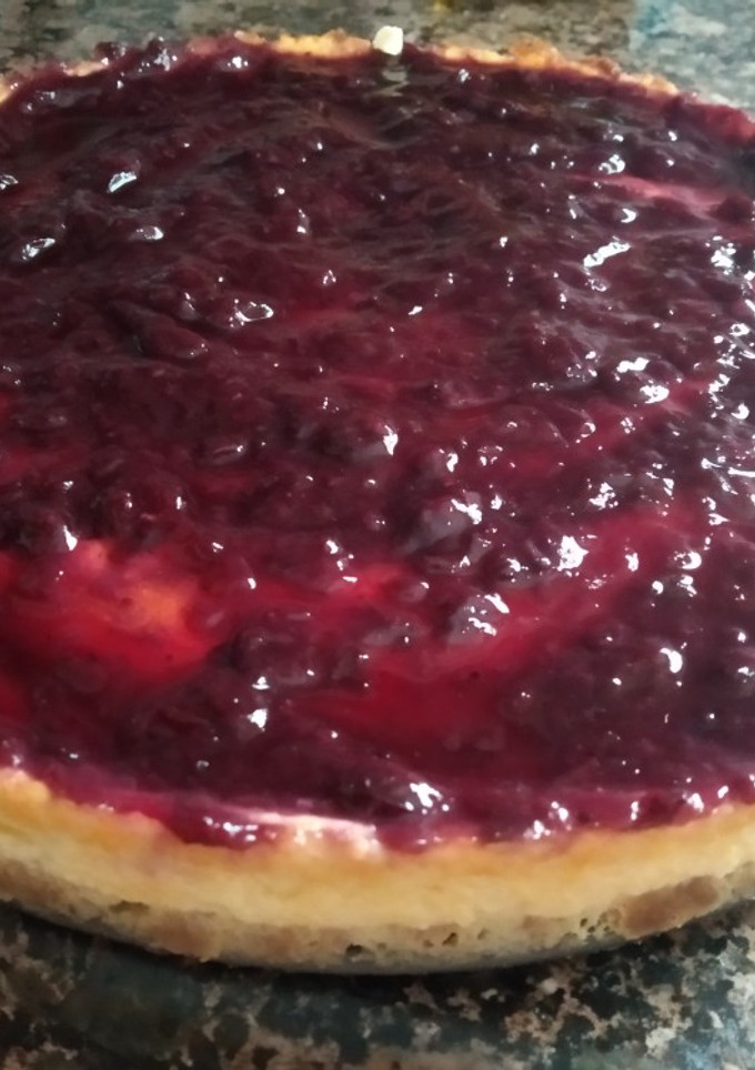 Una foto de Tarta de queso con arándanos