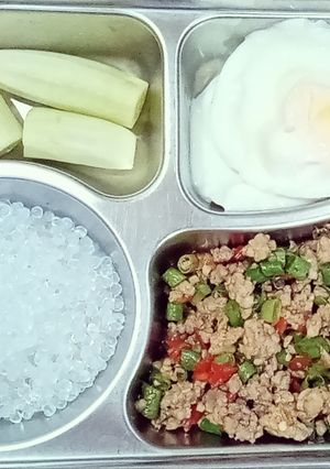รูปของ ผัดพริกสดถั่วฝักยาวหมูสับ สูตรโลว์คาร์บ