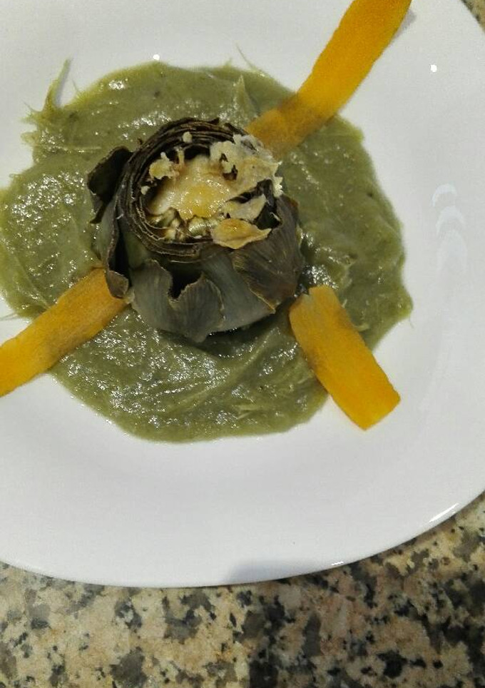 Una foto de Alcachofas gratinadas con parmesano
