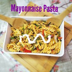 A picture of Mayonnaise Pasta Salad.