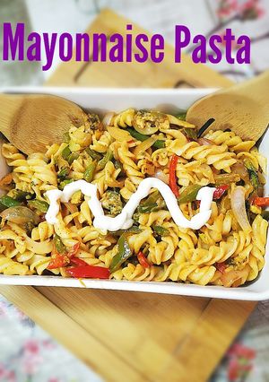 A picture of Mayonnaise Pasta Salad.