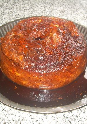 Una foto de Budín de pan fácil en microondas