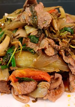 Hình của món Thịt bò xào dưa.