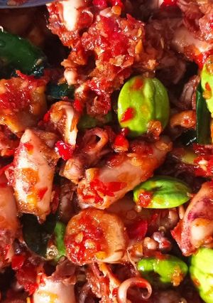 Foto resep Sambal Cumi Asin Pete