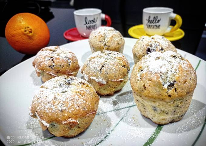 Muffin arancia e cioccolato fondente