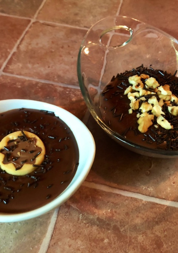 Una foto de Natillas de chocolate negro sin azúcar