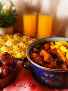 عکسی از دستور خورشت مرغ و آلو