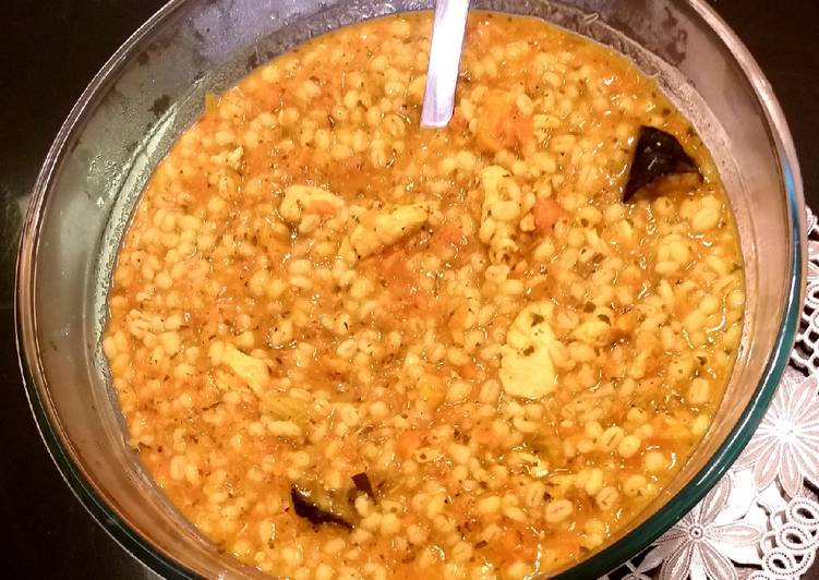 Recipe of Homemade Pearl barley chicken soup