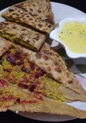 A picture of Rice & beetroot paratha.