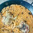 Arroz con codorniz y seta shimeji
