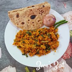 A picture of Zunka/Jhunka - A Signature Maharashtrian Dish.