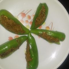 A picture of Green chilli pickles (Moti Mirch ka achar).