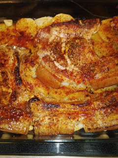 Una foto de Chuletón de cerdo al horno